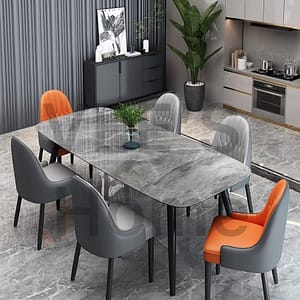 CHI rock table top marble 6-seaters dining set