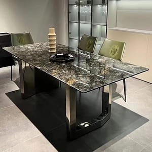 Modern design high Italian 6- seaters quality high end villa luxury nature stone dining table marble