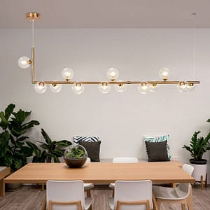 L-Shaped Clear Lampshade Nordic Chandelier