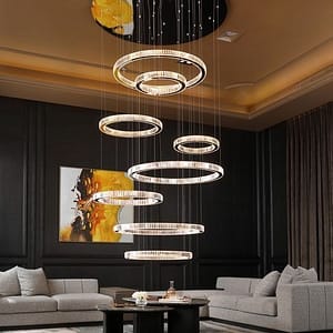 Empty loft crystal chandelier