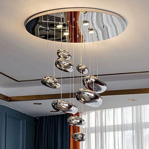 Nordic Art Deco Glass Pendant Lamp Postmodern Lighting Villa Designer Long Chandelier