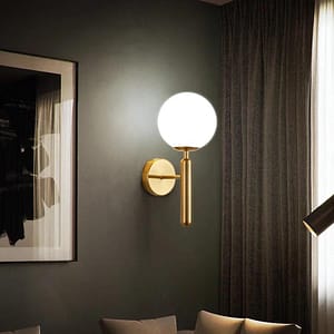 Gold wall light Style Aluminium Globe Wall Lamp with Glass Shade
