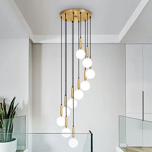 Modern ring stairs led light pendant