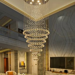 Special Square Drop Shape Post Modern Design Long Stair Chandelier Living Room Stairwell Indoor Hotel Lobby Pendant light