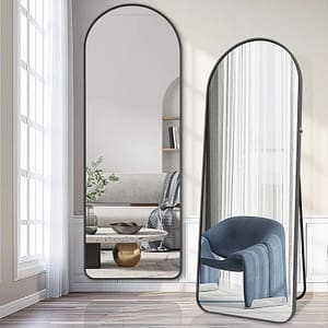 Arched Full Length Mirror Concrete Frame Standing Full Length Wall Mirror