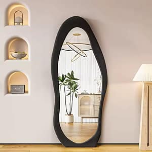 Flannel Wrapped Wooden Frame Full Length Mirror