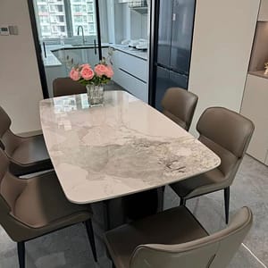 Household rectangular high-end glossy dining table