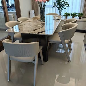 Marble top 6 seater dinning set