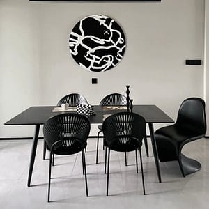 Weavy shape chair with a dinning table