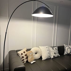Modern arc floor lamp with metal shade