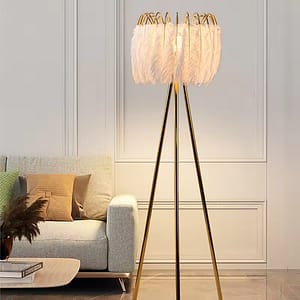 Ostrich feather floor lamp