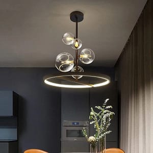 CHI Nordic G9 chandelier clear glass ball black pendant light