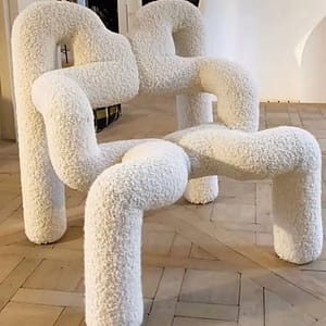Factory Living Room Stainless Steel Frame Fur Leisure Chair