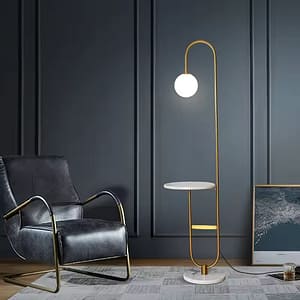 Home decor standing marble led floor lamp