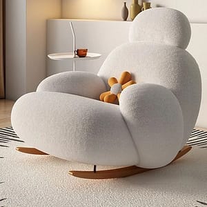 Nordic Big White Sofa Solo Rocking Chair
