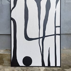 Abstract white and black 3D colorful nordic painting canvas wall decor