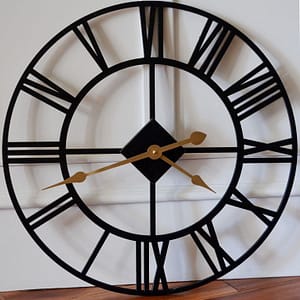 Minimalist style roman numerals clock