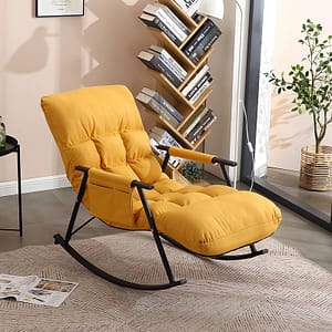 High Quality relaxing balcony rocking velvet sofa armchair