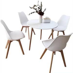 Luxury Upholstered Cushion Wood Chairs dining table set