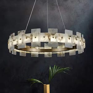 Copper marble chandelier