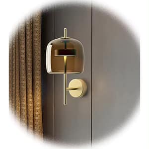 luxury creative led wall light sconce Grey Amber glass wall lamp decoration