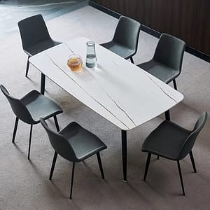 Luxury black marble dining tables with metal legs