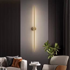 Modern simple all-copper grille living room bedroom long sconce