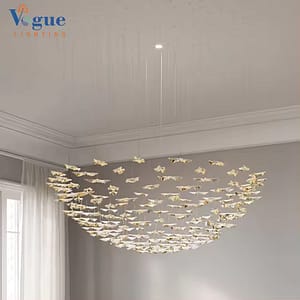 Simple Style Customized Glod Glass Modern Chandelier Light