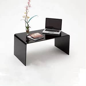Acrylic side table black end table reading coffee table