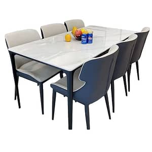 Modern Luxury Ergonomic Rectangular Solid Wood Dining Set