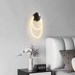 Scandinavian minimalist black LED wall lamp