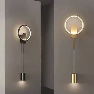 Modern Minimalist Black And Gold Wall Light