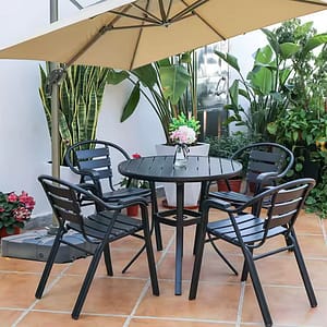 Metal and Wooden Patio Park Furniture