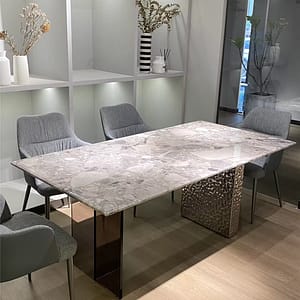 Modern style dining table with Acrylic legs new arrive in Foshan