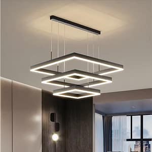Modern Square Black Led Chandelier