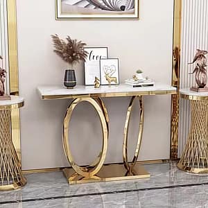 Concrete stainless steel hallway console table