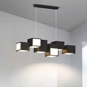 Iron LED Black White Plaid Chandelier Ceiling Luxury Chandeliers