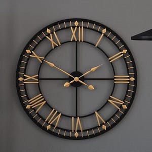 European round Roman wall clock