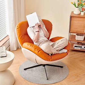 Modern Style Convertible Reversible Velvet Leather Sofa Chair