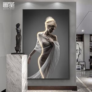 Light painting  floor painting porch woman hanging  painting decoration
