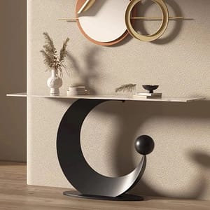 Nordic Bracket Marble Metal Base Console