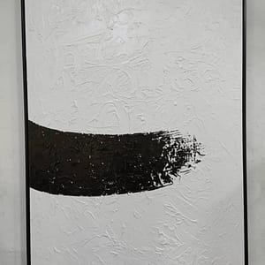 Minimalist black and white gray hand-painted