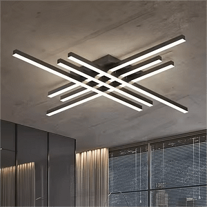 Minimalist exquisite black multi-head strip LED ceiling light