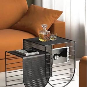 Nordic Arch Shape Coffee Table Set Minimalist Metal Lattices