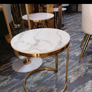 Modern American stainless steel marble side  simple small coffee table