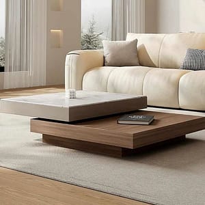 Wooden rectangular coffee table