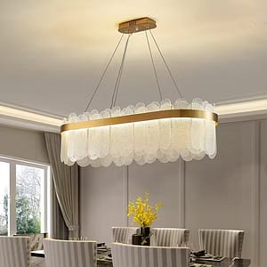 Gold gray Oval Glass Water Drop Pendant Light