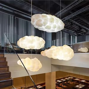 Soft cotton shell pendant chandelier