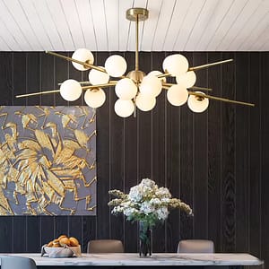 Glass ball pendant light