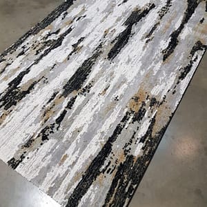Rustic Driftwood Striped Rug in Neutral Tones
